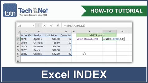 How to Use INDEX.